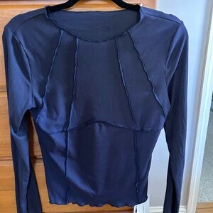 Women's Navy Long Sleeve Top